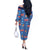 Fiji Masi Tapa Off The Shoulder Long Sleeve Dress Coat Of Arms - Polynesian Pride