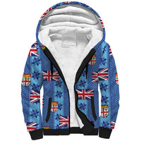 Fiji Masi Tapa Sherpa Hoodie Coat Of Arms - Polynesian Pride