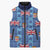 Fiji Masi Tapa Sleeveless Puffer Jacket Coat Of Arms - Polynesian Pride