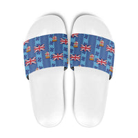 Fiji Masi Tapa Slide Sandals Coat Of Arms - Polynesian Pride