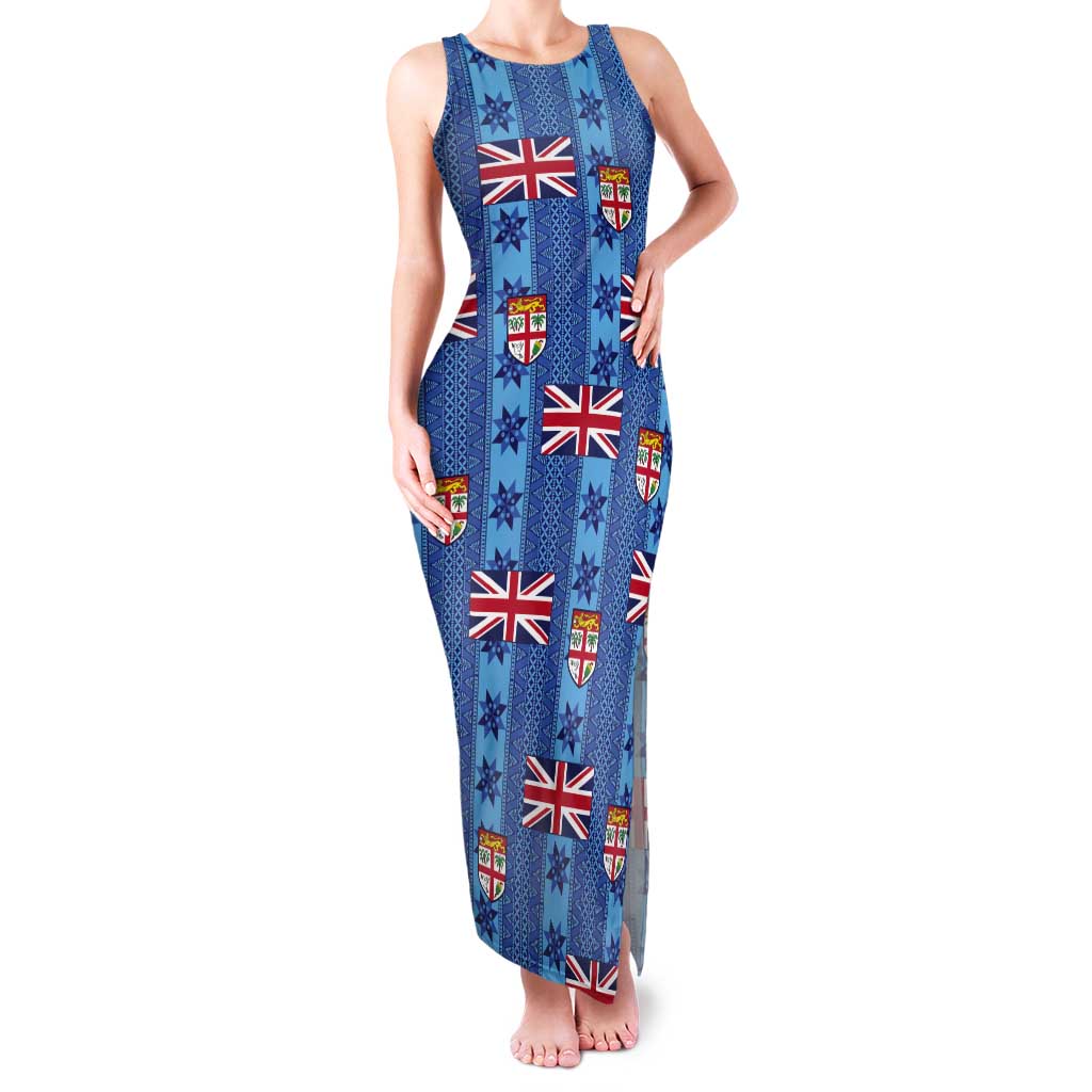 Fiji Masi Tapa Tank Maxi Dress Coat Of Arms - Polynesian Pride