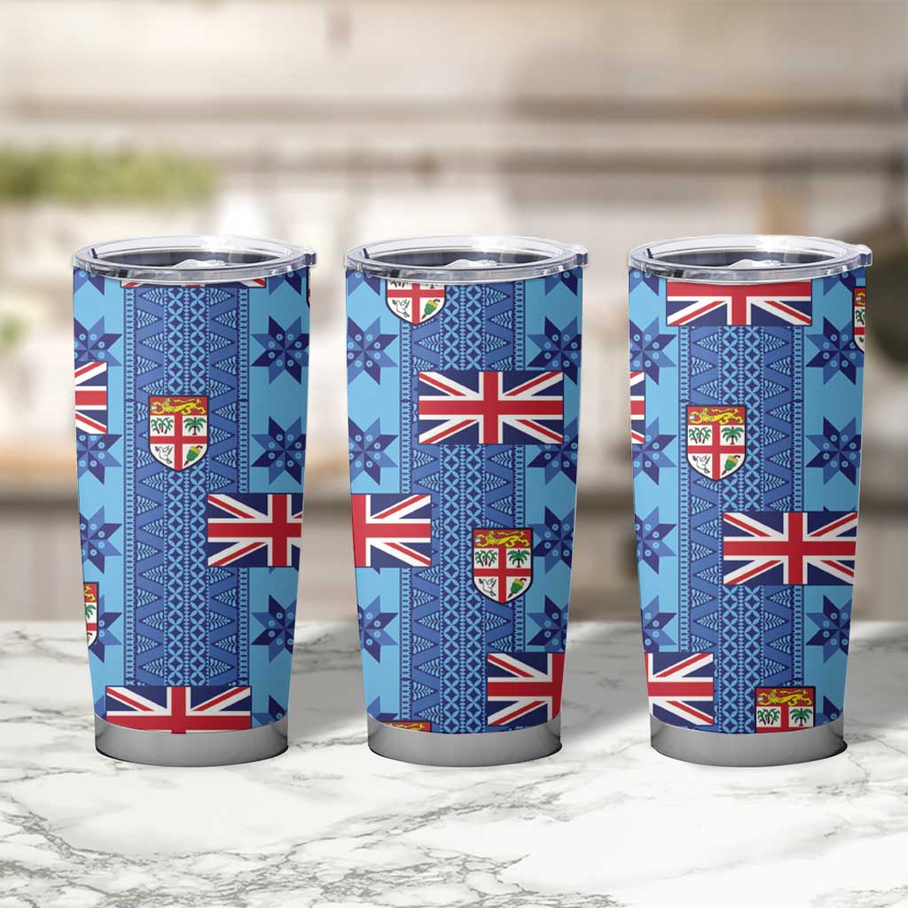Fiji Masi Tapa Tumbler Cup Coat Of Arms - Polynesian Pride