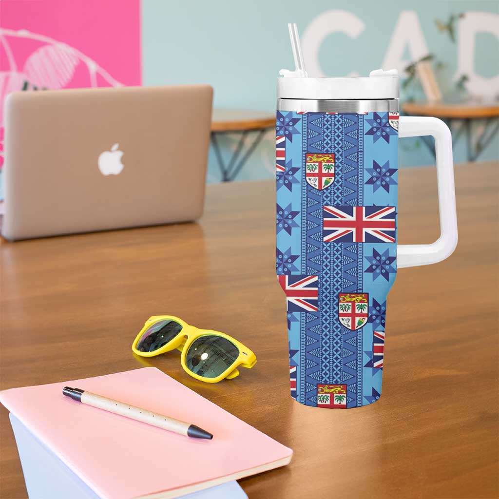Fiji Masi Tapa Tumbler With Handle Coat Of Arms - Polynesian Pride