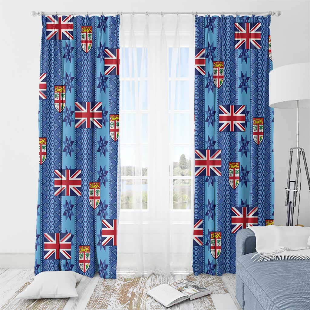 Fiji Masi Tapa Window Curtain Coat Of Arms - Polynesian Pride