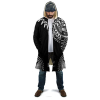 Polynesian Chief Inspired Costume Cloak Tribal Pattern With Tooth Necklace Black