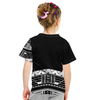 Polynesian Chief Inspired Costume Kid T Shirt Tribal Pattern With Tooth Necklace Black