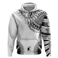 Polynesian Chief Inspired Costume Hoodie Tribal Pattern With Tooth Necklace White