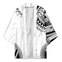 Polynesian Chief Inspired Costume Kimono Tribal Pattern With Tooth Necklace White