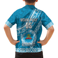 Custom Lavengamalie College Family Matching Off Shoulder Short Dress and Hawaiian Shirt Tongan Kupesi Pattern LT05 - Polynesian Pride