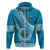 Custom Lavengamalie College Hoodie Tongan Kupesi Pattern LT05 Zip Hoodie Blue - Polynesian Pride