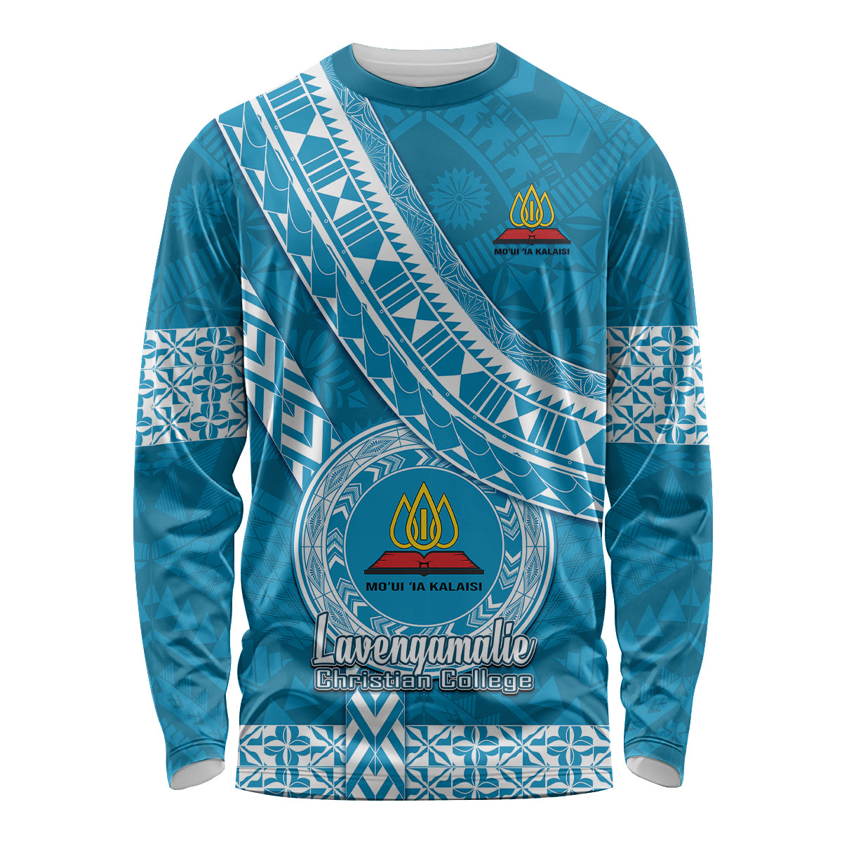 custom-lavengamalie-college-long-sleeve-shirt-tongan-kupesi-pattern