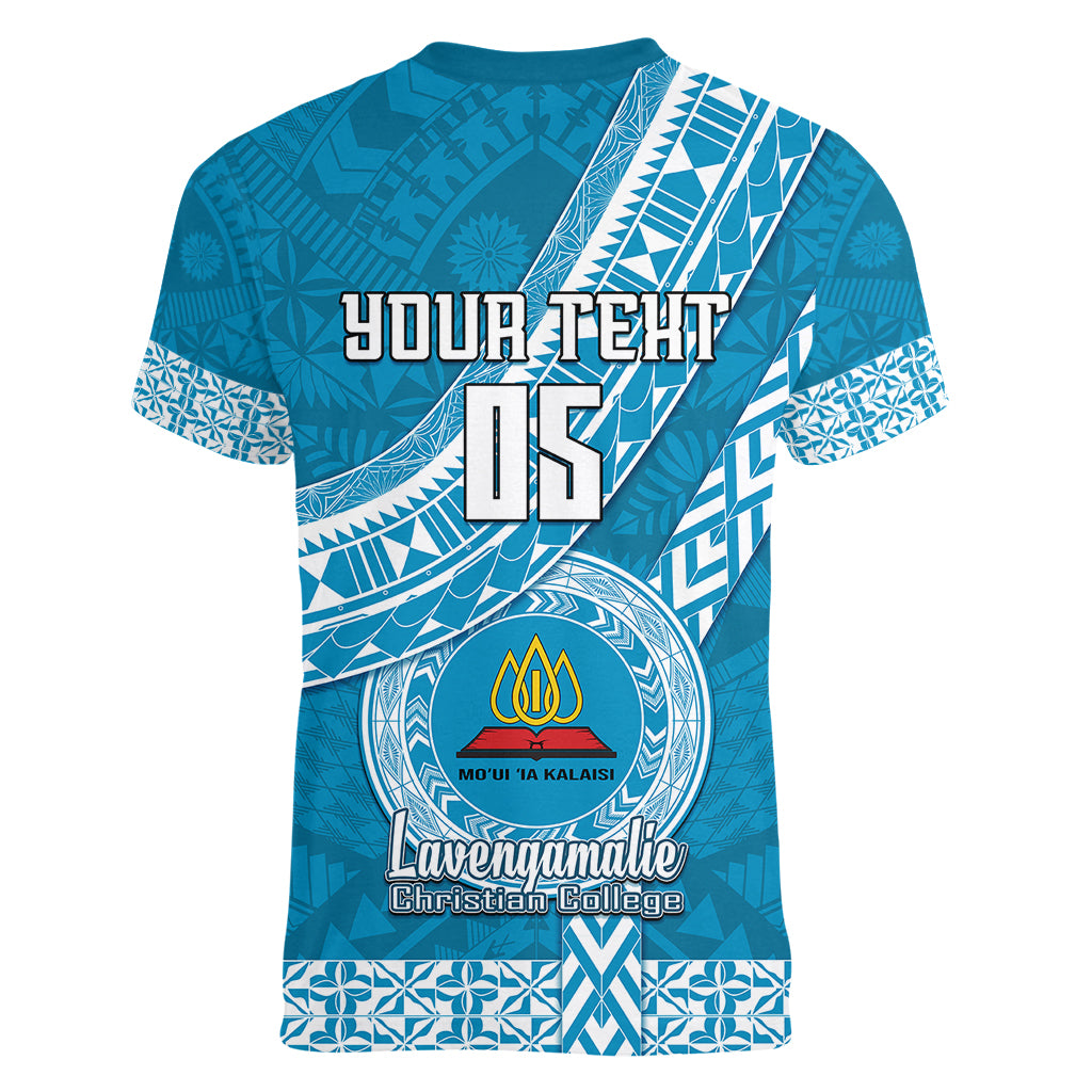 custom-lavengamalie-college-women-v-neck-t-shirt-tongan-kupesi-pattern
