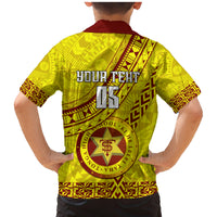 Custom Tonga High School Family Matching Mermaid Dress and Hawaiian Shirt Tongan Kupesi Pattern LT05 - Polynesian Pride