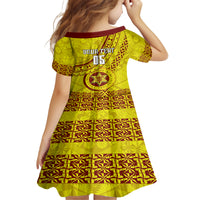 Custom Tonga High School Family Matching Puletasi Dress and Hawaiian Shirt Tongan Kupesi Pattern LT05 - Polynesian Pride