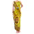 Custom Tonga High School Family Matching Tank Maxi Dress and Hawaiian Shirt Tongan Kupesi Pattern LT05 Mom's Dress Yellow - Polynesian Pride