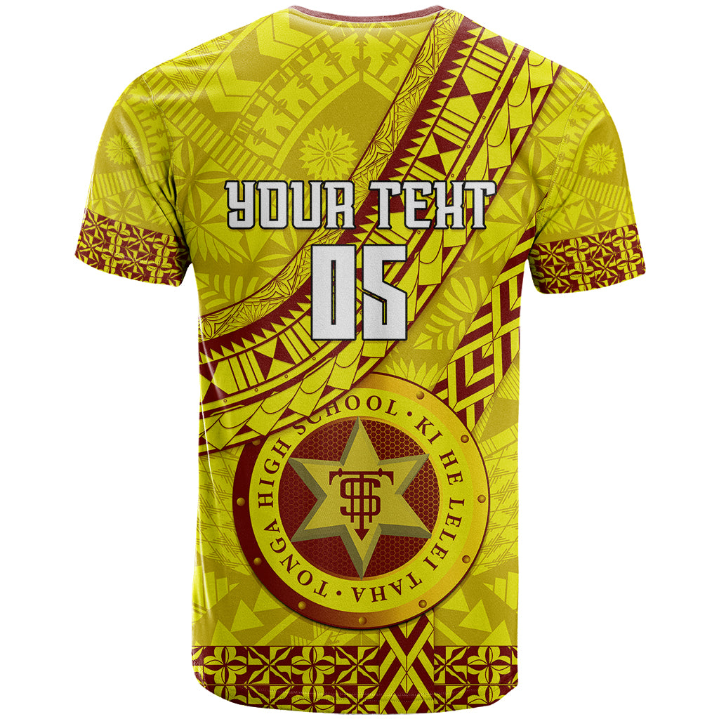 Custom Tonga High School T Shirt Tongan Kupesi Pattern LT05 - Polynesian Pride