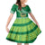 Custom Saineha High School Family Matching Off Shoulder Maxi Dress and Hawaiian Shirt Tongan Kupesi Pattern LT05 Daughter's Dress Green - Polynesian Pride