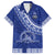 Custom Tupou College Family Matching Off Shoulder Maxi Dress and Hawaiian Shirt Tongan Kupesi Pattern LT05 Dad's Shirt - Short Sleeve Blue - Polynesian Pride