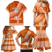 Custom Tailulu College Family Matching Mermaid Dress and Hawaiian Shirt Tongan Kupesi Pattern LT05 - Polynesian Pride
