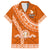 Custom Tailulu College Family Matching Off Shoulder Maxi Dress and Hawaiian Shirt Tongan Kupesi Pattern LT05 Dad's Shirt - Short Sleeve Orange - Polynesian Pride