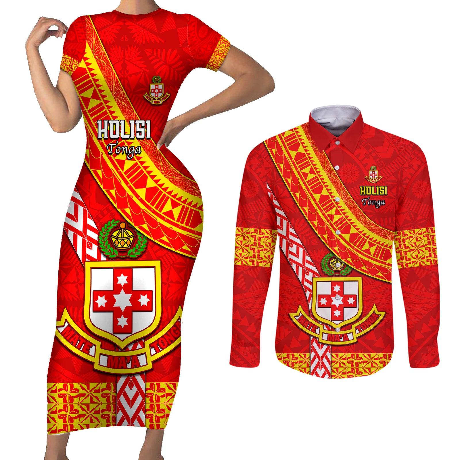 custom-kolisi-tonga-couples-matching-short-sleeve-bodycon-dress-and-long-sleeve-button-shirts-tongan-kupesi-pattern