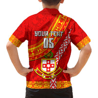 Custom Kolisi Tonga Family Matching Off Shoulder Short Dress and Hawaiian Shirt Tongan Kupesi Pattern LT05 - Polynesian Pride
