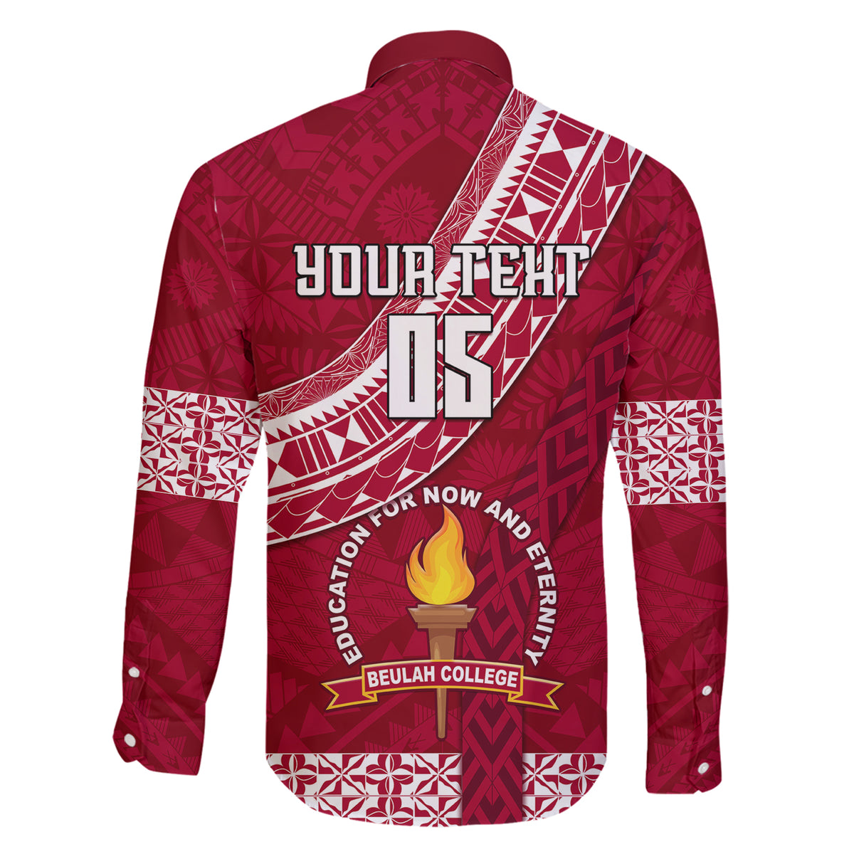 Custom Beulah College Family Matching Short Sleeve Bodycon Dress and Hawaiian Shirt Tongan Kupesi Pattern LT05 - Polynesian Pride