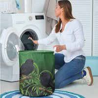 New Zealand Black Robin Laundry Basket Karure Maori Koru Art Tattoo LT05 - Polynesian Pride