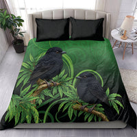 New Zealand Black Robin Bedding Set Karure Maori Koru Art Tattoo LT05 - Polynesian Pride