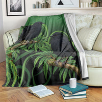 New Zealand Black Robin Blanket Karure Maori Koru Art Tattoo LT05 Green - Polynesian Pride