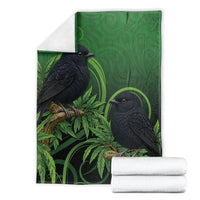 New Zealand Black Robin Blanket Karure Maori Koru Art Tattoo LT05 - Polynesian Pride