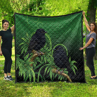 New Zealand Black Robin Quilt Karure Maori Koru Art Tattoo LT05 - Polynesian Pride