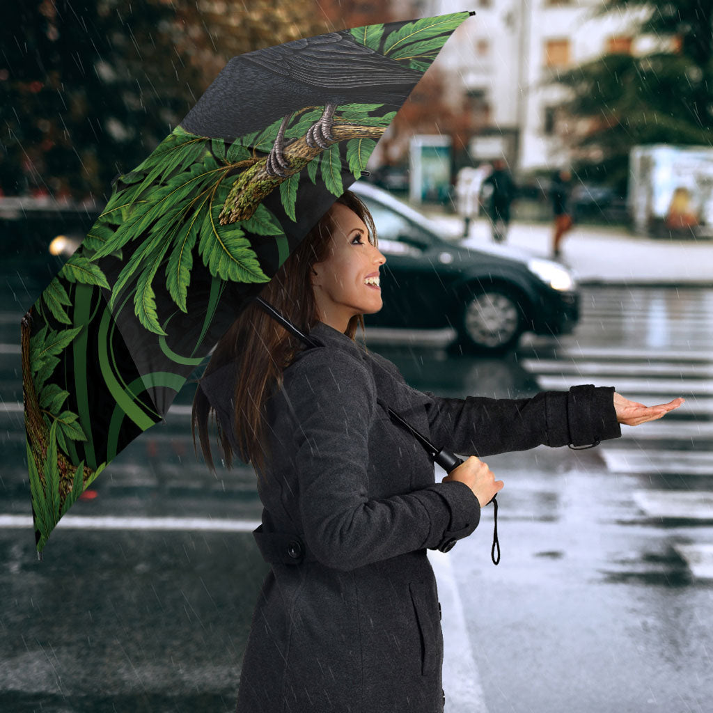 New Zealand Black Robin Umbrella Karure Maori Koru Art Tattoo LT05 - Polynesian Pride