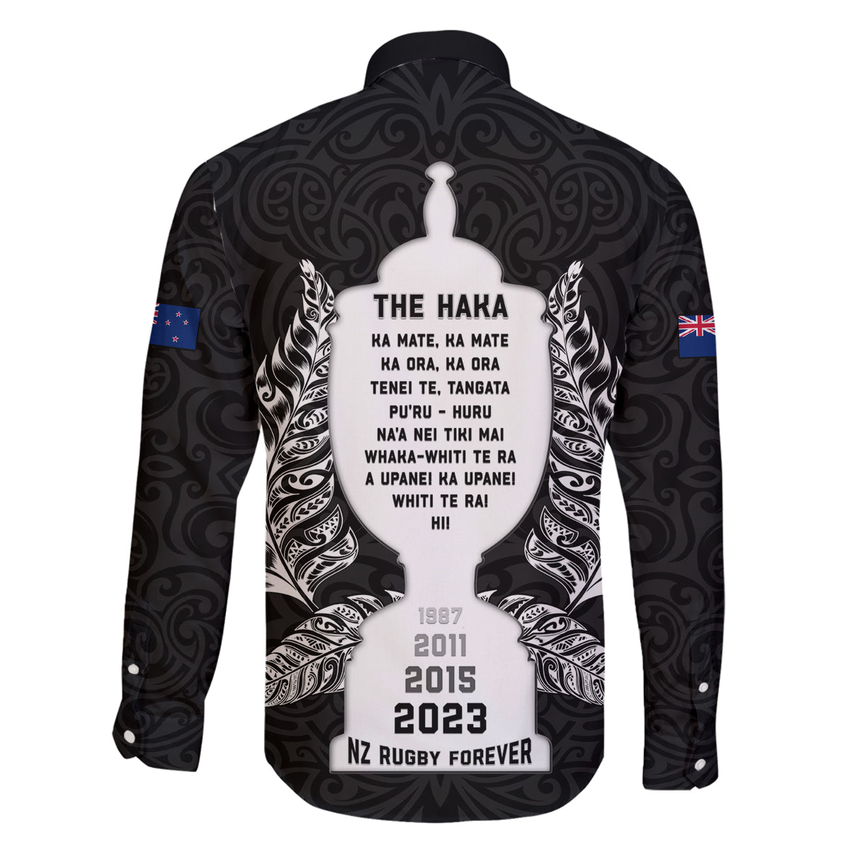 New Zealand Rugby Family Matching Mermaid Dress and Hawaiian Shirt The Haka With Champions Cup LT05 - Polynesian Pride