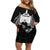 New Zealand Rugby Family Matching Off Shoulder Short Dress and Hawaiian Shirt The Haka With Champions Cup LT05 Mom's Dress Black - Polynesian Pride