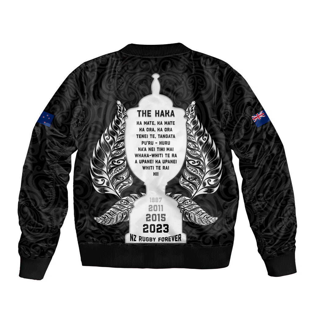 New Zealand Rugby Sleeve Zip Bomber Jacket The Haka With Champions Cup LT05 - Polynesian Pride