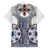 Hawaii Family Matching Short Sleeve Bodycon Dress and Hawaiian Shirt Barkcloth Pattern Vintage Style LT05 - Polynesian Pride