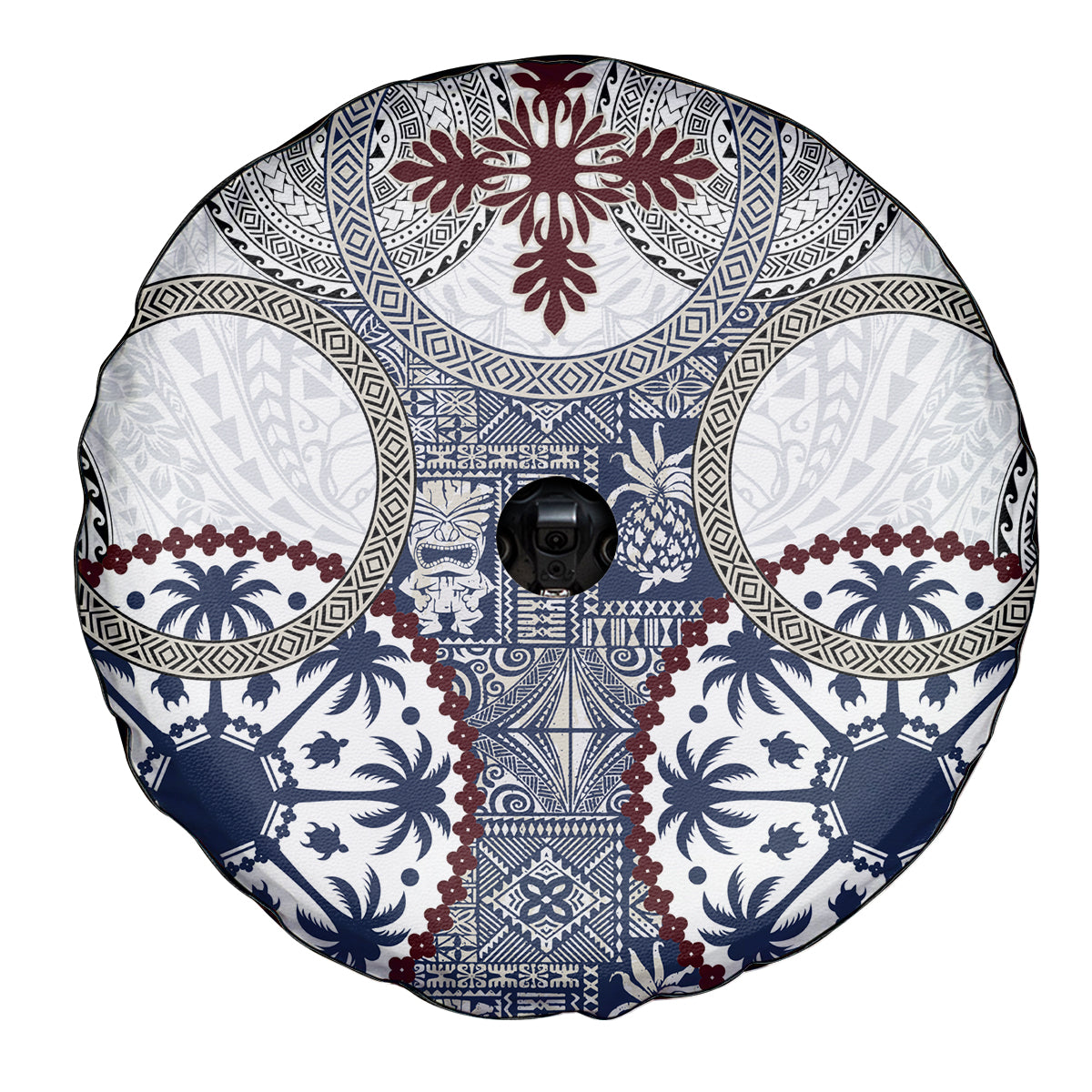 Hawaii Spare Tire Cover Barkcloth Pattern Vintage Style LT05 - Polynesian Pride