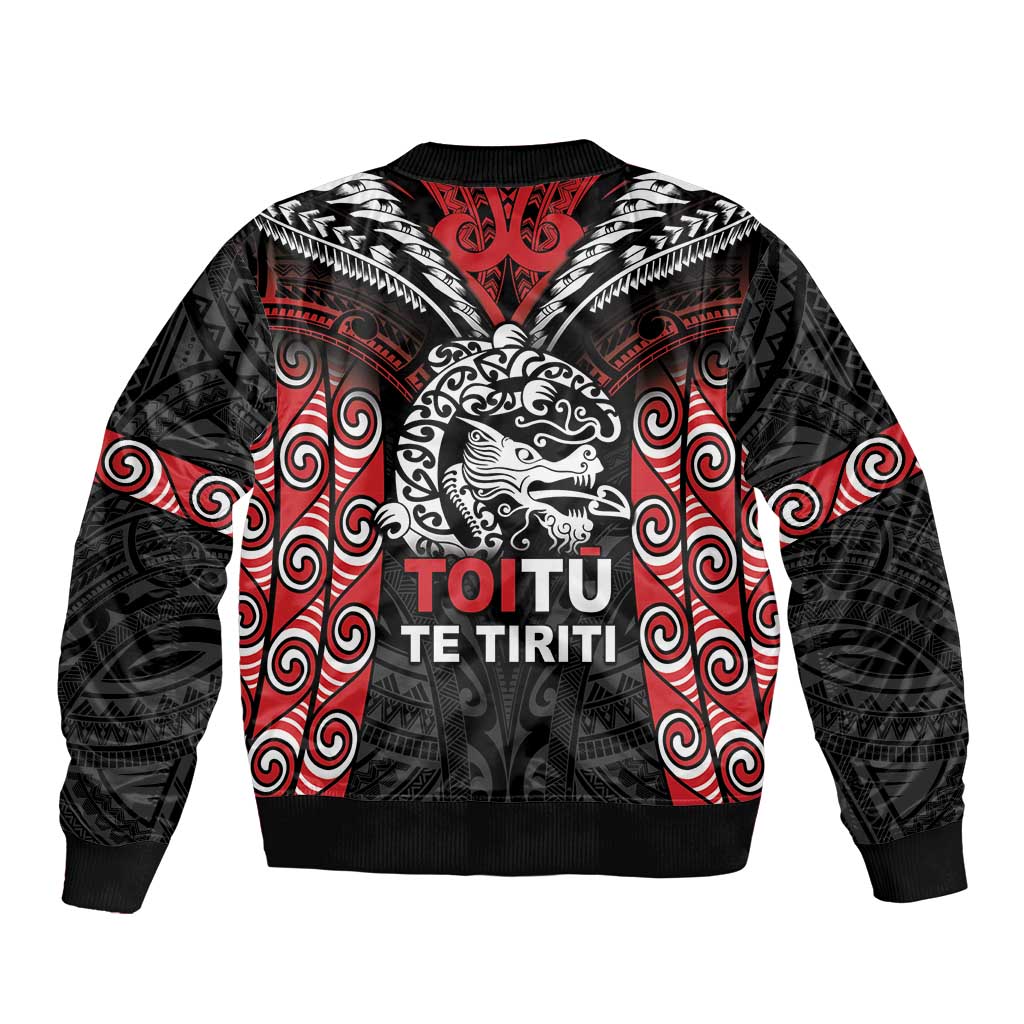 Aotearoa Mana Maori Bomber Jacket Toitu Te Tiriti LT05 - Polynesian Pride