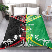 Cook Islands And Aotearoa Bedding Set Together For Te Tiriti O Waitangi