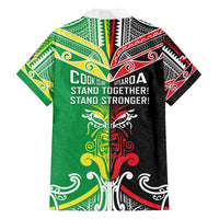 Cook Islands And Aotearoa Family Matching Off Shoulder Maxi Dress and Hawaiian Shirt Together For Te Tiriti O Waitangi LT05 - Polynesian Pride