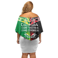 Cook Islands And Aotearoa Family Matching Off Shoulder Short Dress and Hawaiian Shirt Together For Te Tiriti O Waitangi LT05 - Polynesian Pride