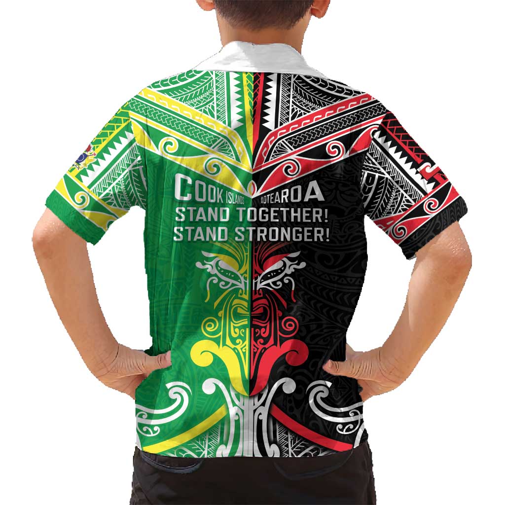 Cook Islands And Aotearoa Family Matching Tank Maxi Dress and Hawaiian Shirt Together For Te Tiriti O Waitangi LT05 - Polynesian Pride