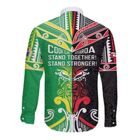 Cook Islands And Aotearoa Long Sleeve Button Shirt Together For Te Tiriti O Waitangi LT05 - Polynesian Pride