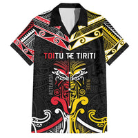 Niue And Aotearoa Family Matching Summer Maxi Dress and Hawaiian Shirt Together For Te Tiriti O Waitangi