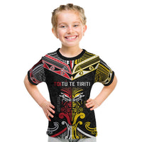 Niue And Aotearoa Kid T Shirt Together For Te Tiriti O Waitangi