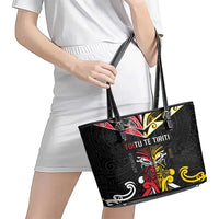 Niue And Aotearoa Leather Tote Bag Together For Te Tiriti O Waitangi