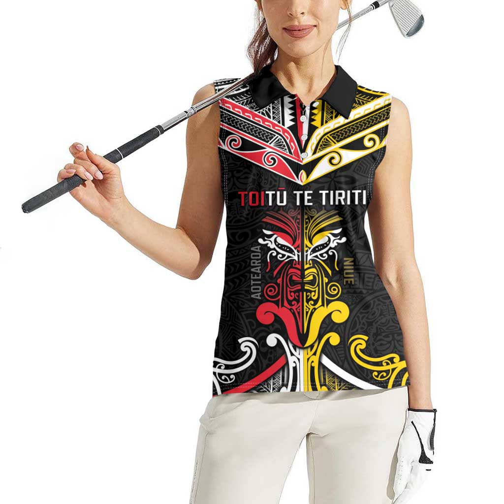 Niue And Aotearoa Women Sleeveless Polo Shirt Together For Te Tiriti O Waitangi