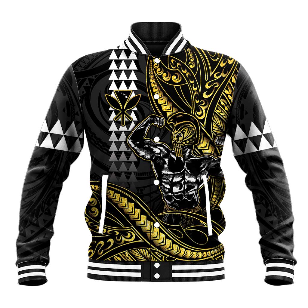 Hawaii Ikaika Warrior Helmet Baseball Jacket Gold Style