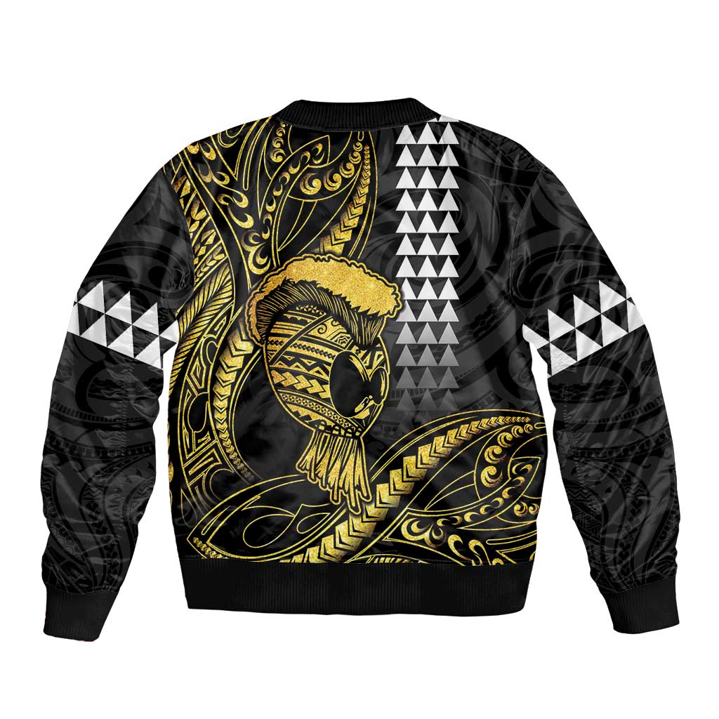 Hawaii Ikaika Warrior Helmet Bomber Jacket Gold Style